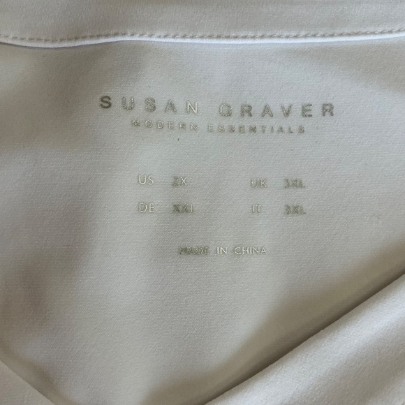 NWOT Susan Graver Lustra Fabric White T size 2X - Picture 4 of 4